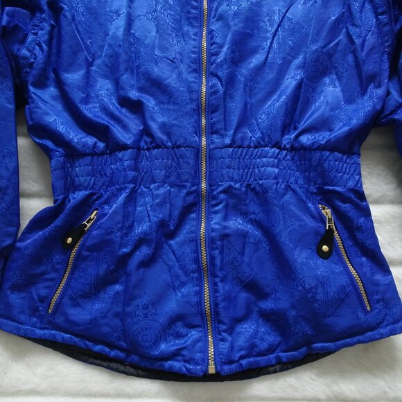 Obermeyer Women's Ski Jacket VTG 90s Size 10 Blue Full Zip Snow Du Point Thermo - Picture 2 of 10